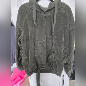 American Eagle Outfitters Dark Olive Green Corduroy  Hoodie